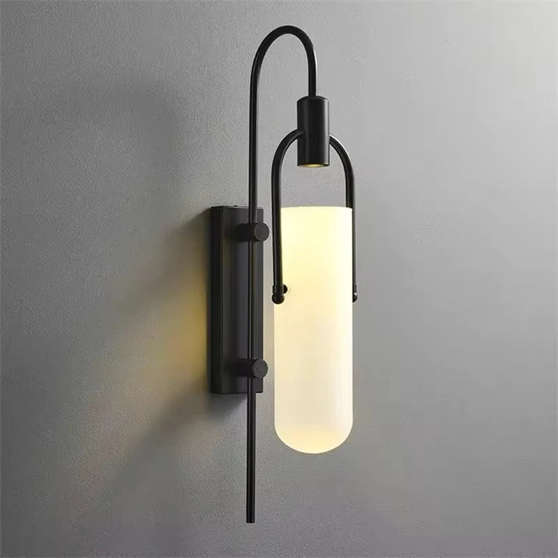 Modern LED Wall Light - Minimalist Glass Shade Sconce for Living and Bedroom Decor