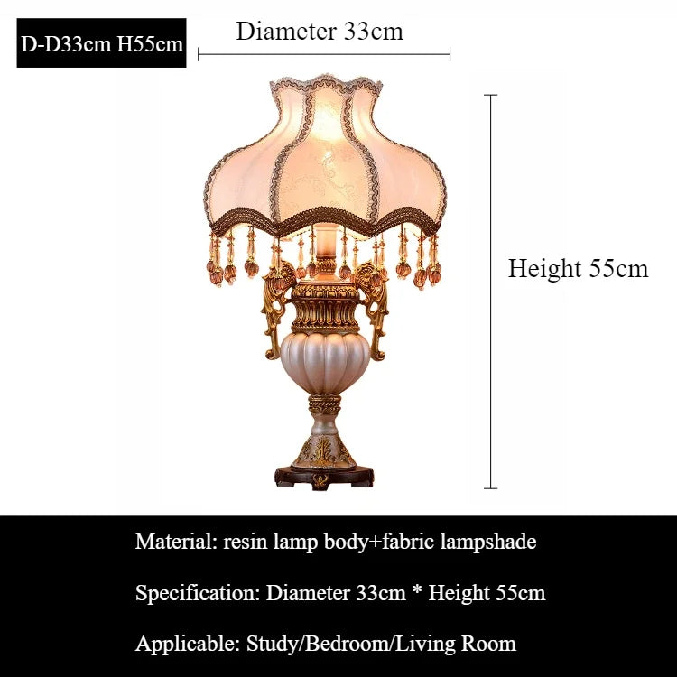 Princess European Desk Lamp with Minimalist Fabric Shade