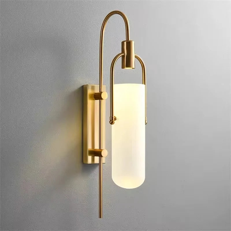 Modern LED Wall Light - Minimalist Glass Shade Sconce for Living and Bedroom Decor