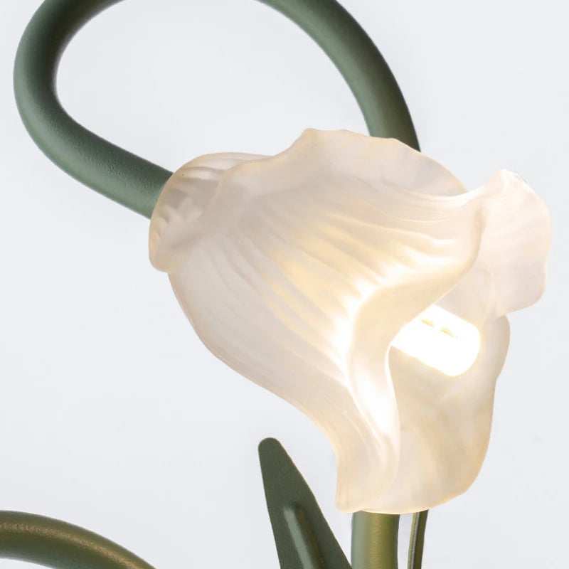 Modern Green Bouquet Wall Lamps Glass Flower Lamp French Minimalist Bedroom Bedside Living Room Study Corridor Decor Wall Lights