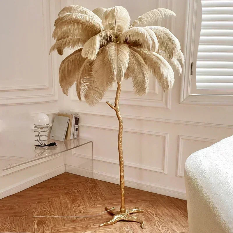 Nordic Luxury Ostrich Feather LED Floor Lamp