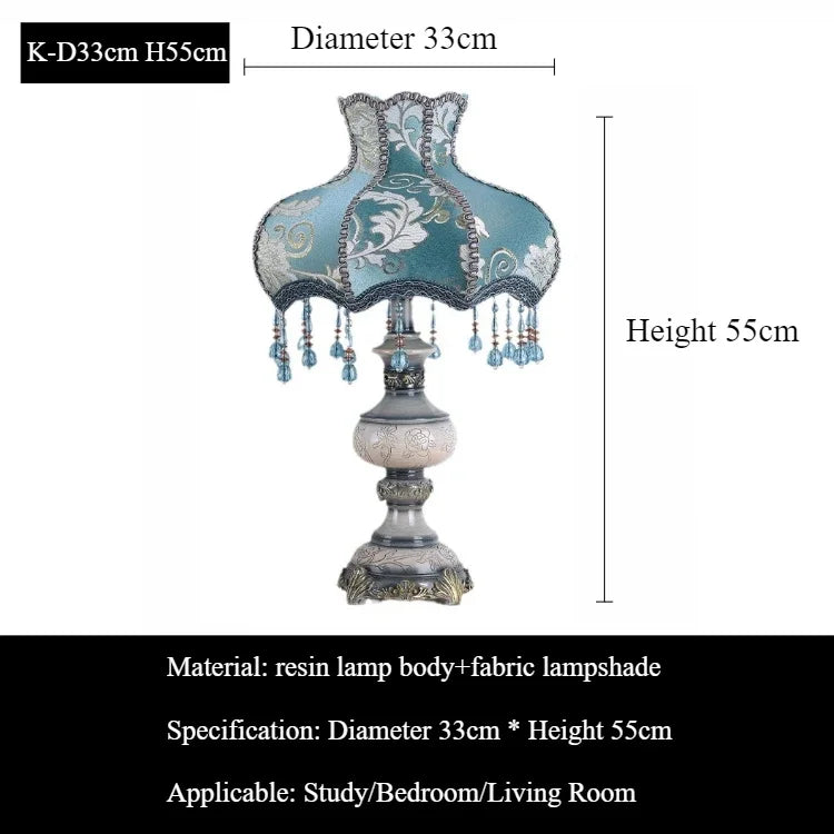 Princess European Desk Lamp with Minimalist Fabric Shade