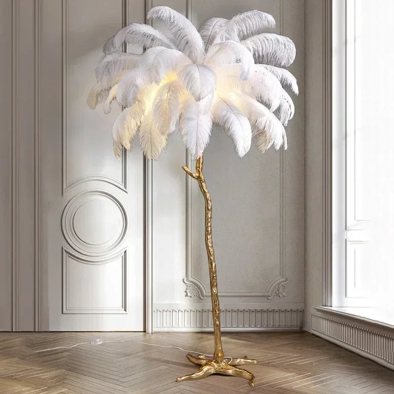 Nordic Luxury Ostrich Feather LED Floor Lamp