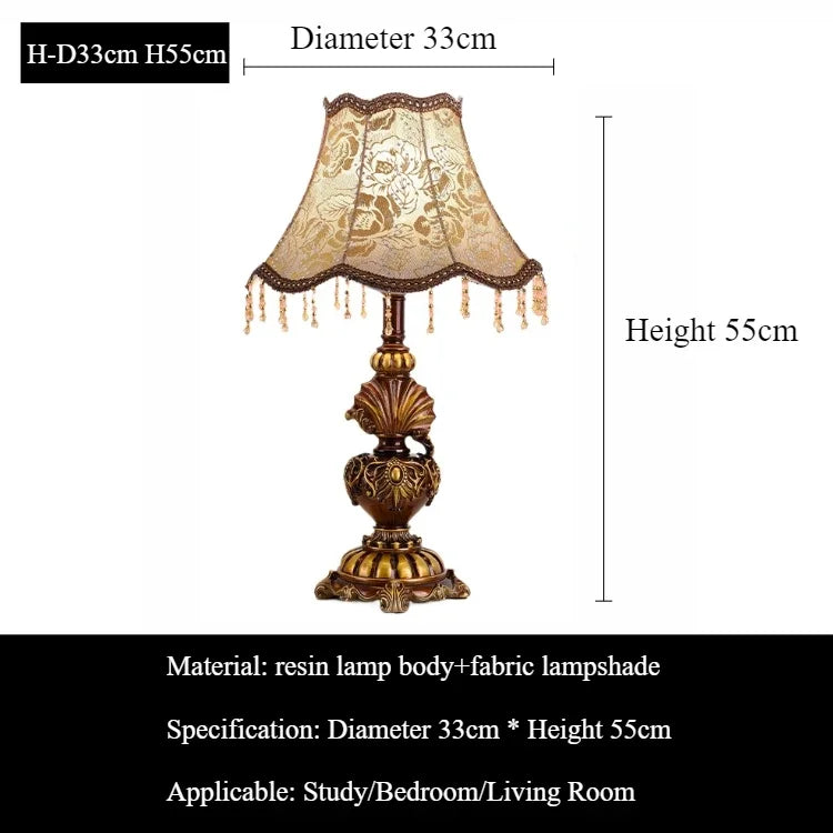 Princess European Desk Lamp with Minimalist Fabric Shade
