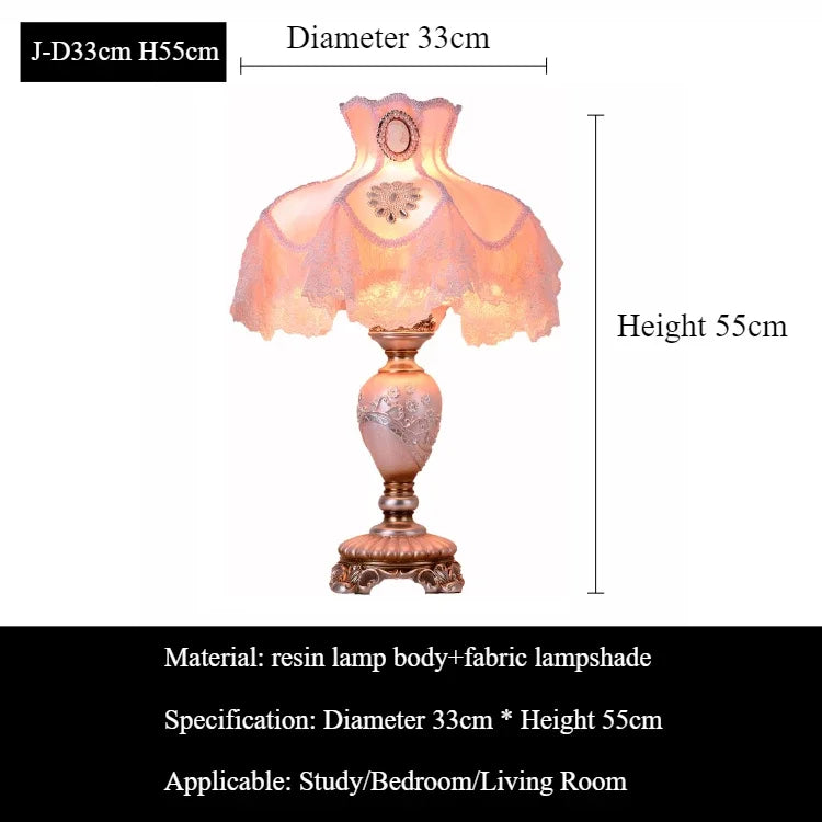 Princess European Desk Lamp with Minimalist Fabric Shade