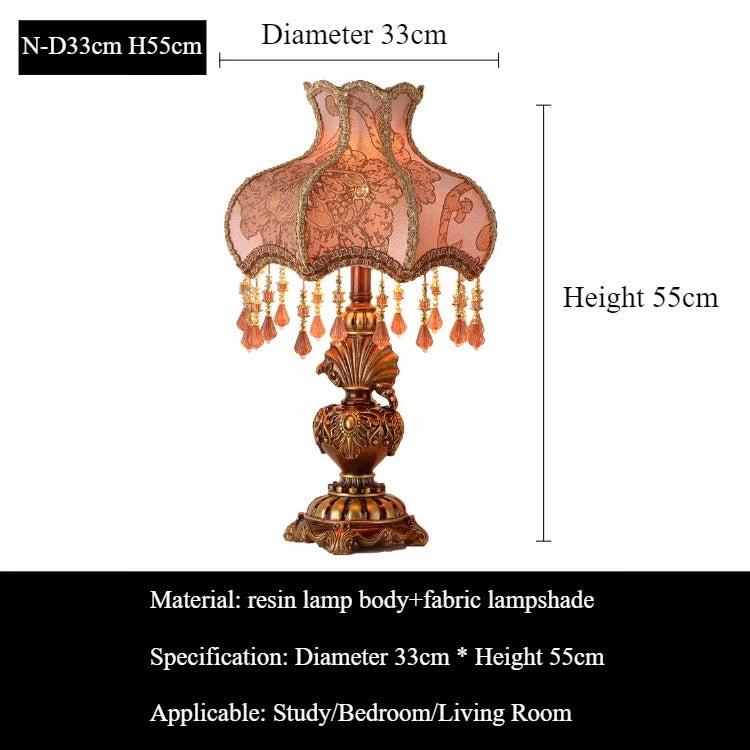 Princess European Desk Lamp with Minimalist Fabric Shade