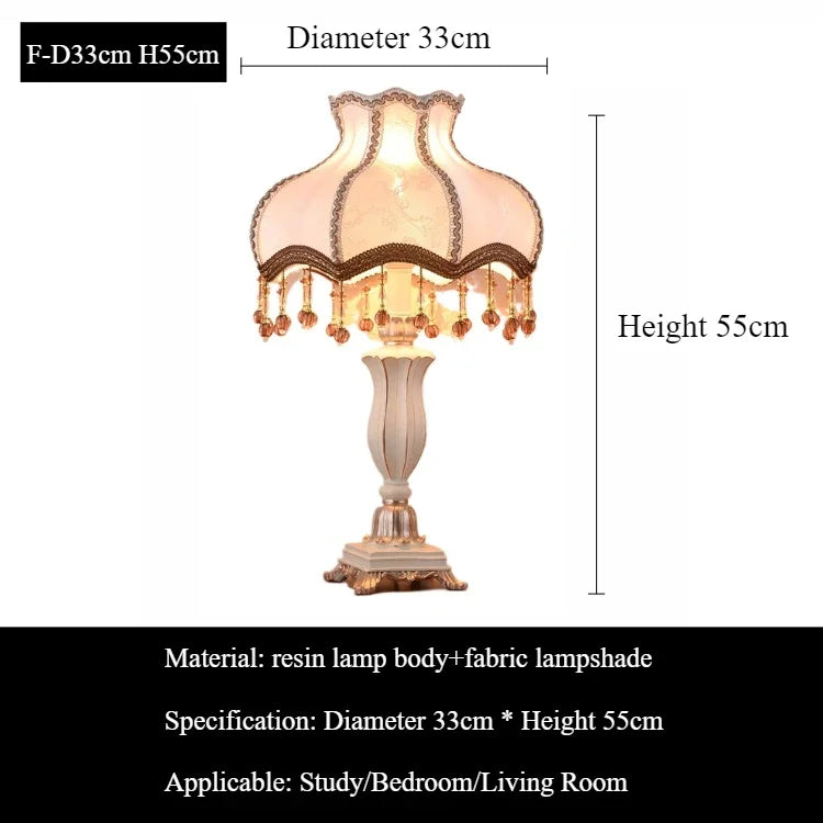 Princess European Desk Lamp with Minimalist Fabric Shade