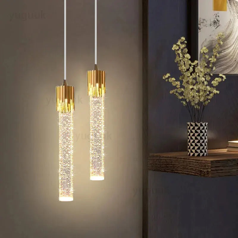 Nordic Crystal LED Pendant Lamp – Elegant Ceiling Light for Living Room & Bedroom