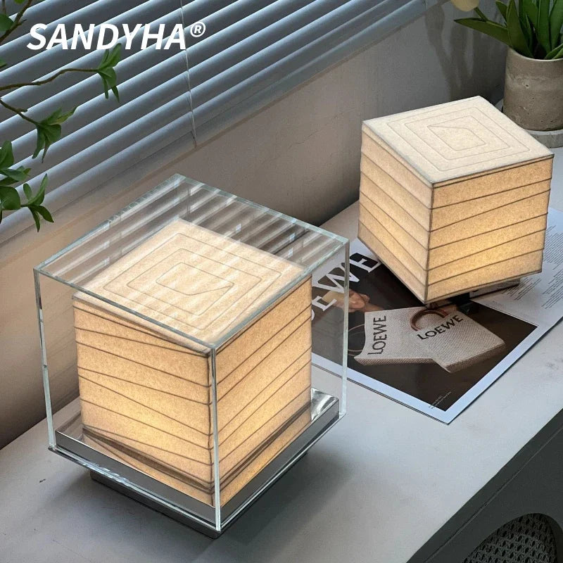 Nordic Square Glass Table Lamp