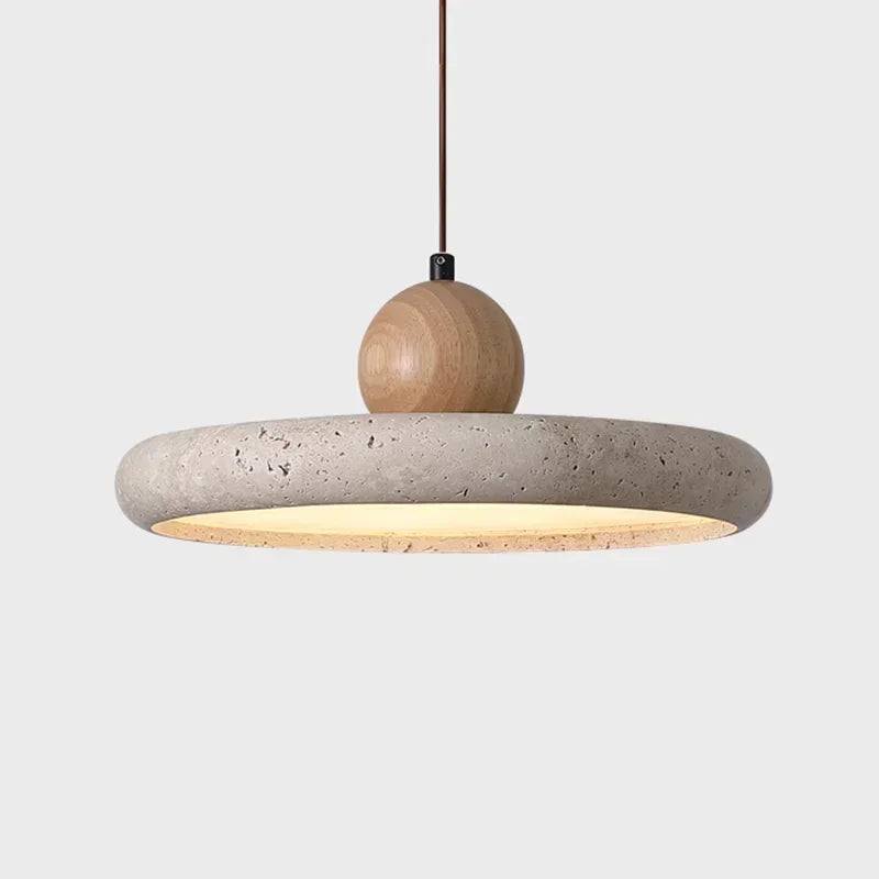 Modern Travertine LED Pendant Light - Nordic Retro Chandelier for Dining Room Decor