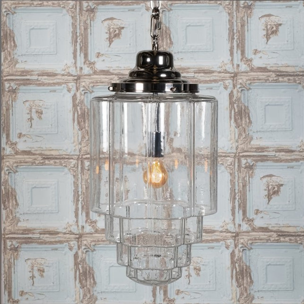 Glasshouse Nickel Clear Pendant Light - Lights Zone