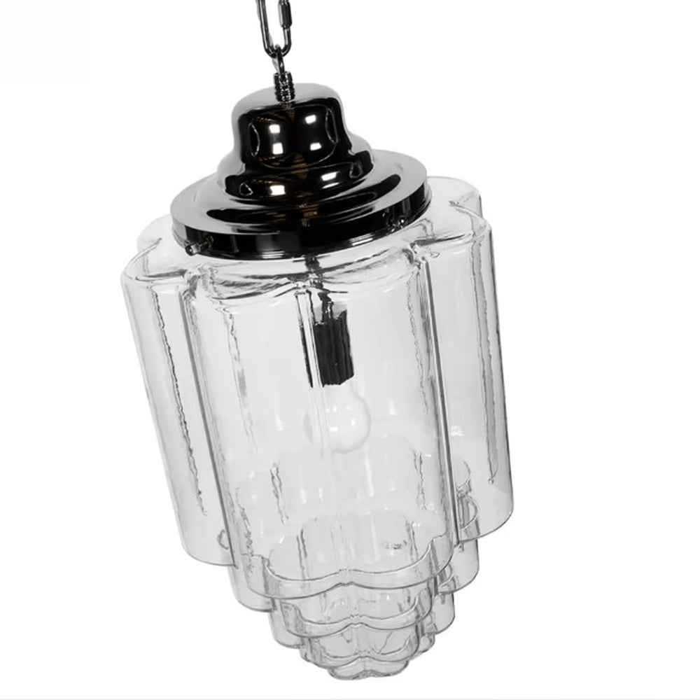 Glasshouse Nickel Clear Pendant Light - Lights Zone