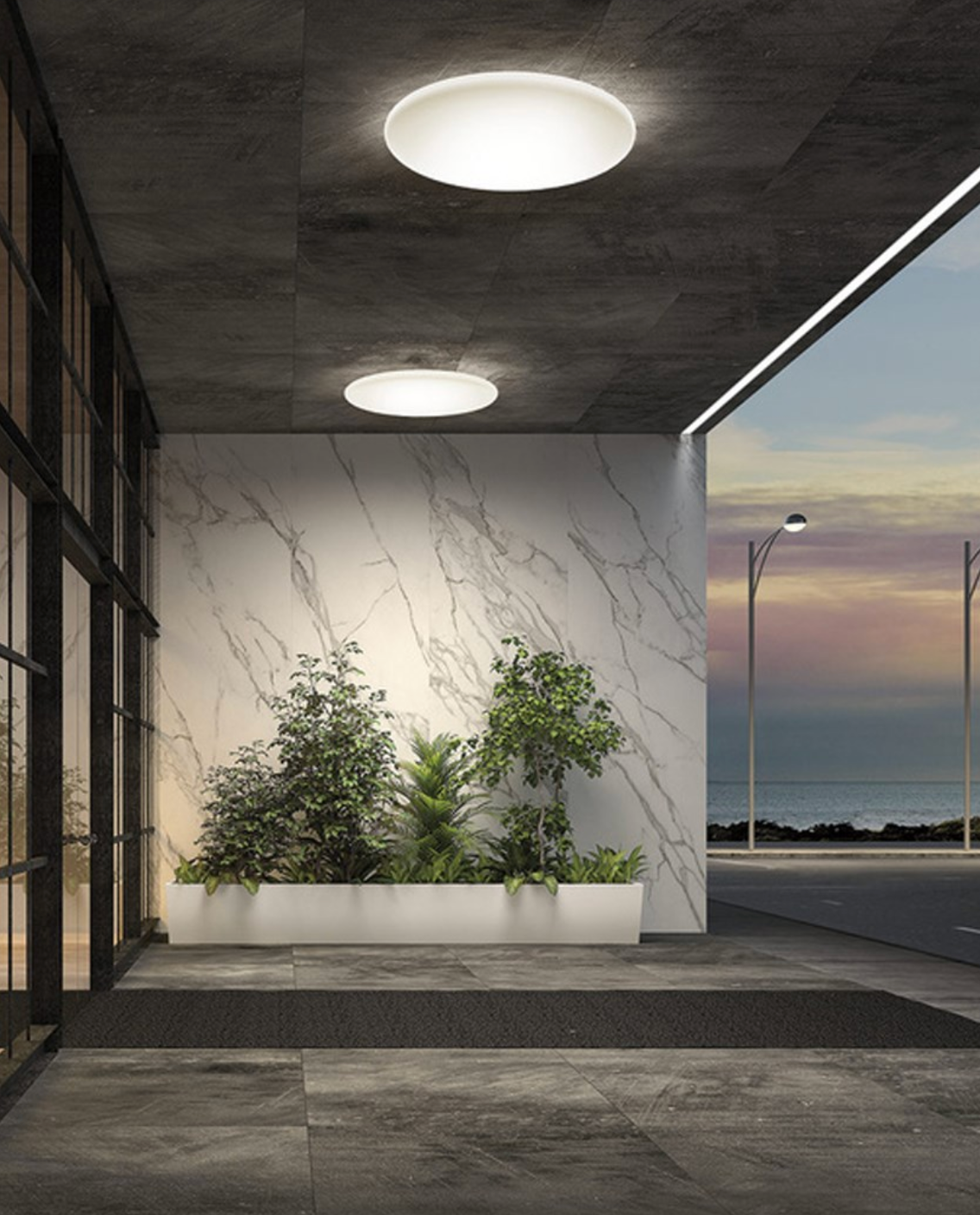 Dub Luce Lunar IP65 LED Commercial Outdoor Ceiling Light – Small