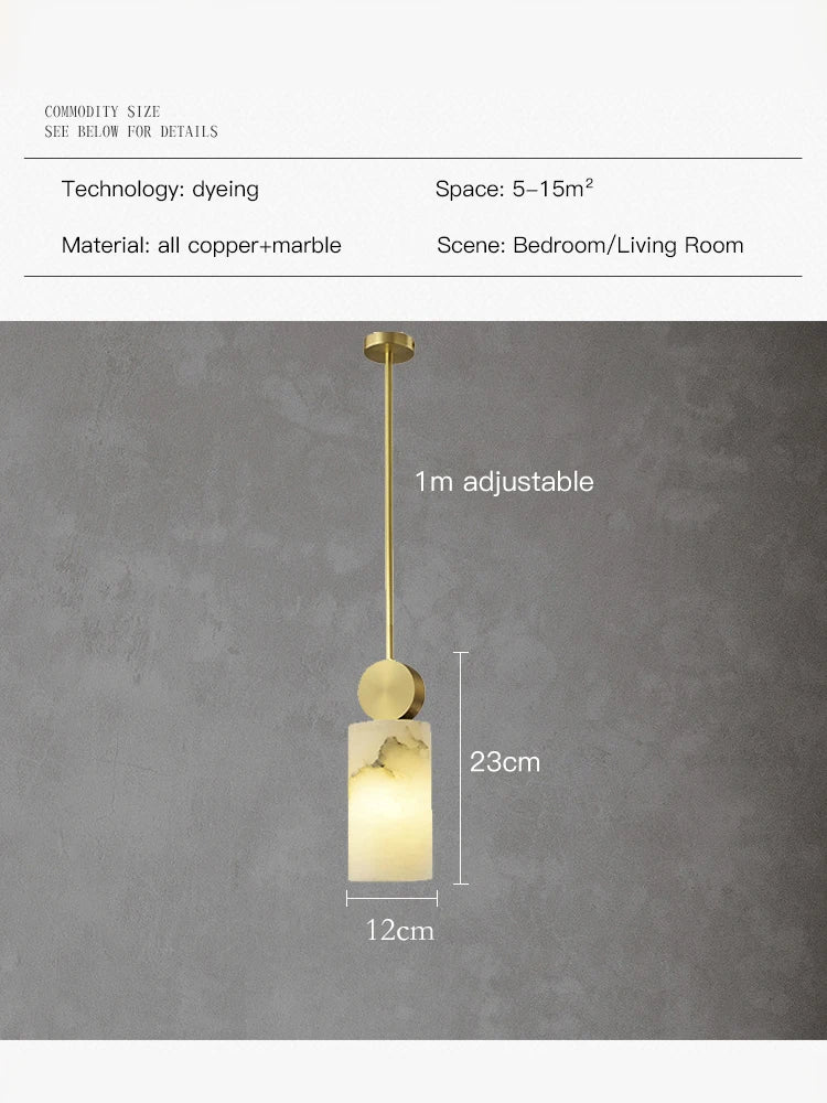 2024 Marble Copper LED Pendant Lamp