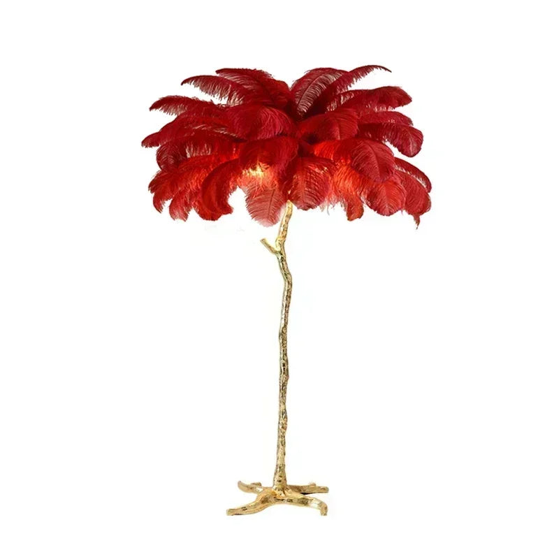 Nordic Luxury Ostrich Feather LED Floor Lamp
