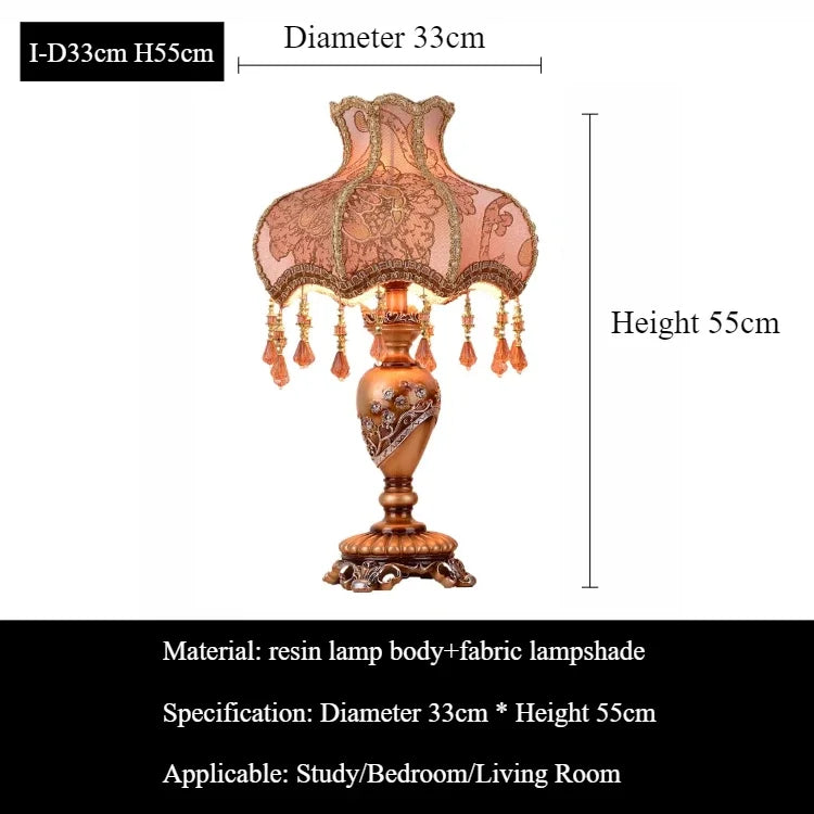 Princess European Desk Lamp with Minimalist Fabric Shade