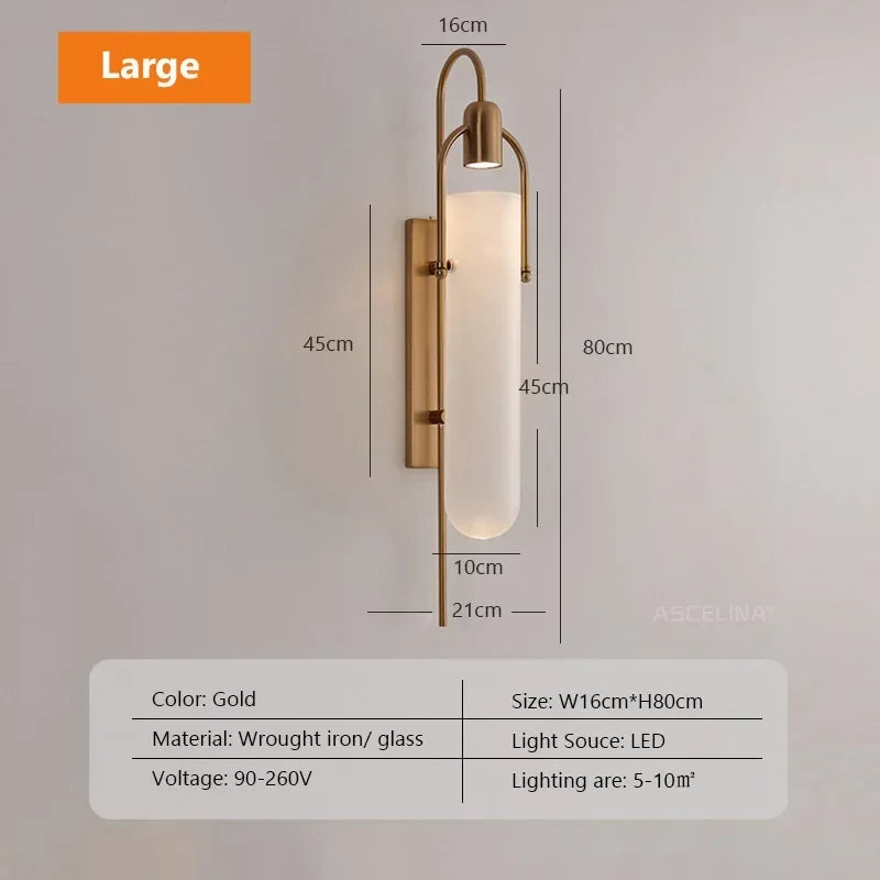 Modern LED Wall Light - Minimalist Glass Shade Sconce for Living and Bedroom Decor