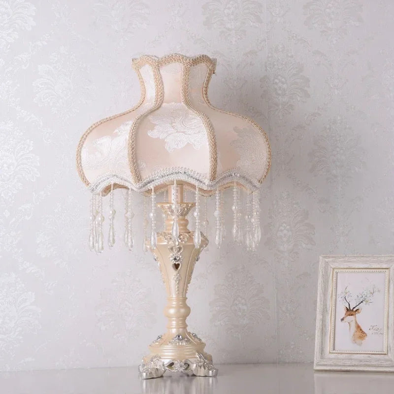 Princess European Desk Lamp with Minimalist Fabric Shade