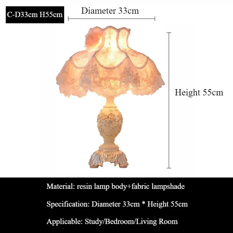 Princess European Desk Lamp with Minimalist Fabric Shade