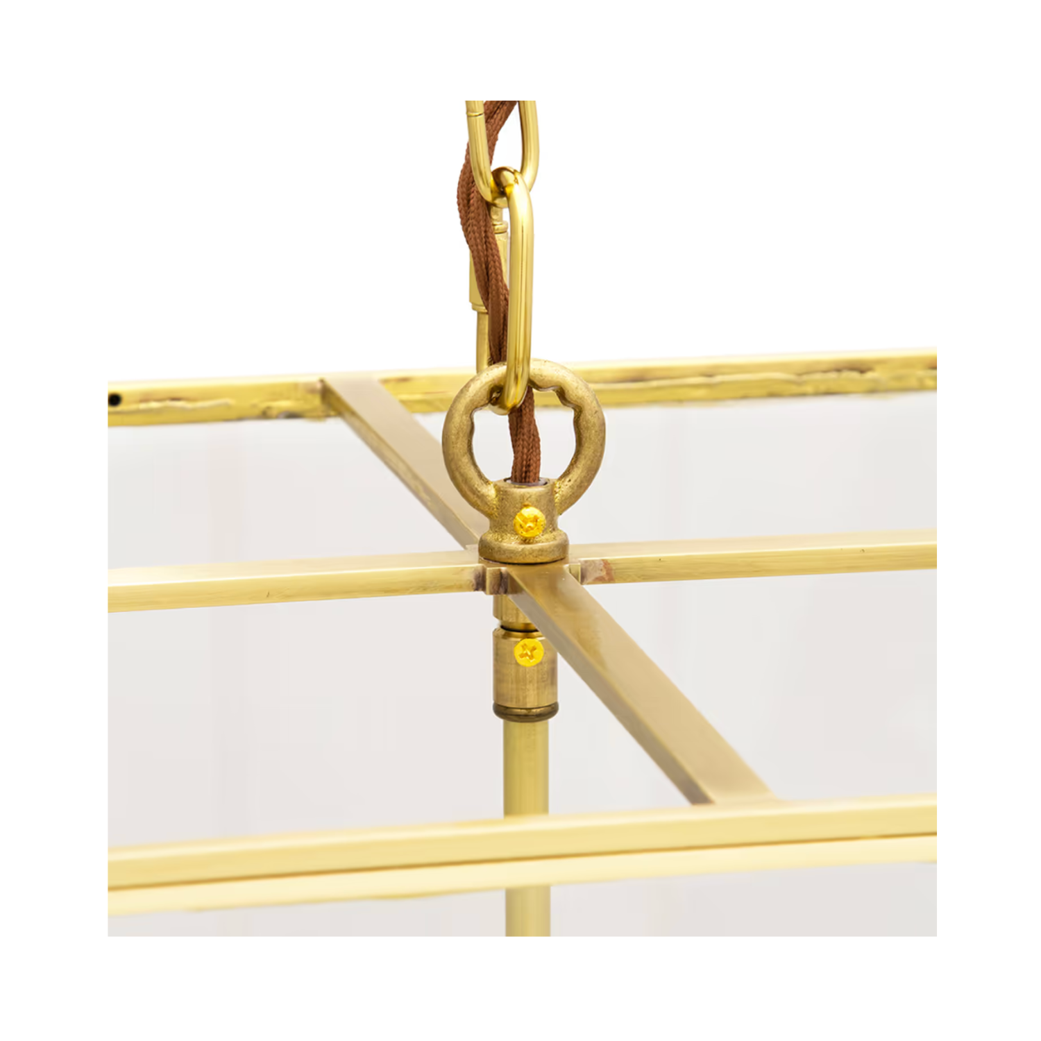 Soho Lighting London Lantern Pendant Light Crossbar Medium Brass - Lights Zone