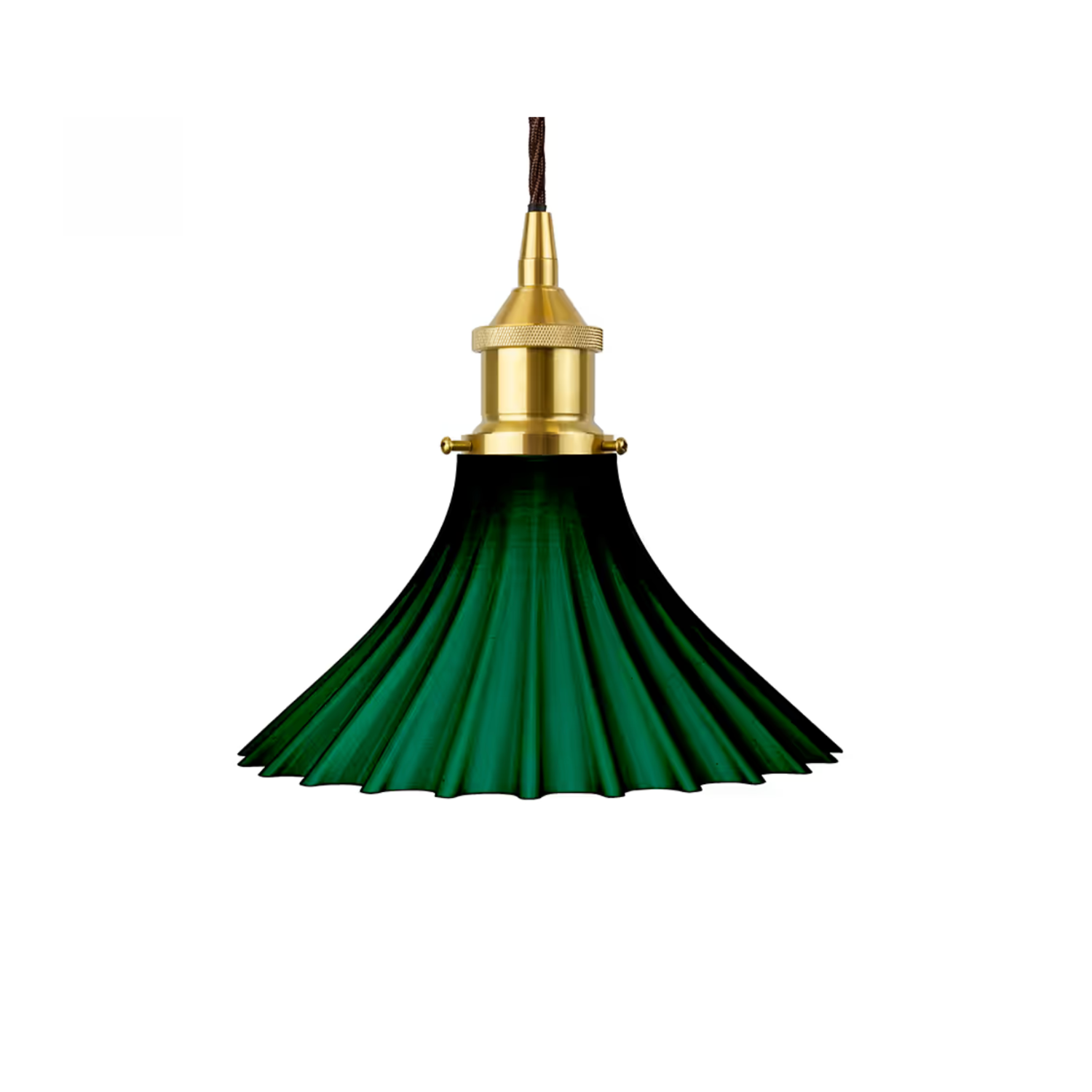 SOHO Lighting Scallop Fluted Bell Emerald Green Pendant Light - Lights Zone