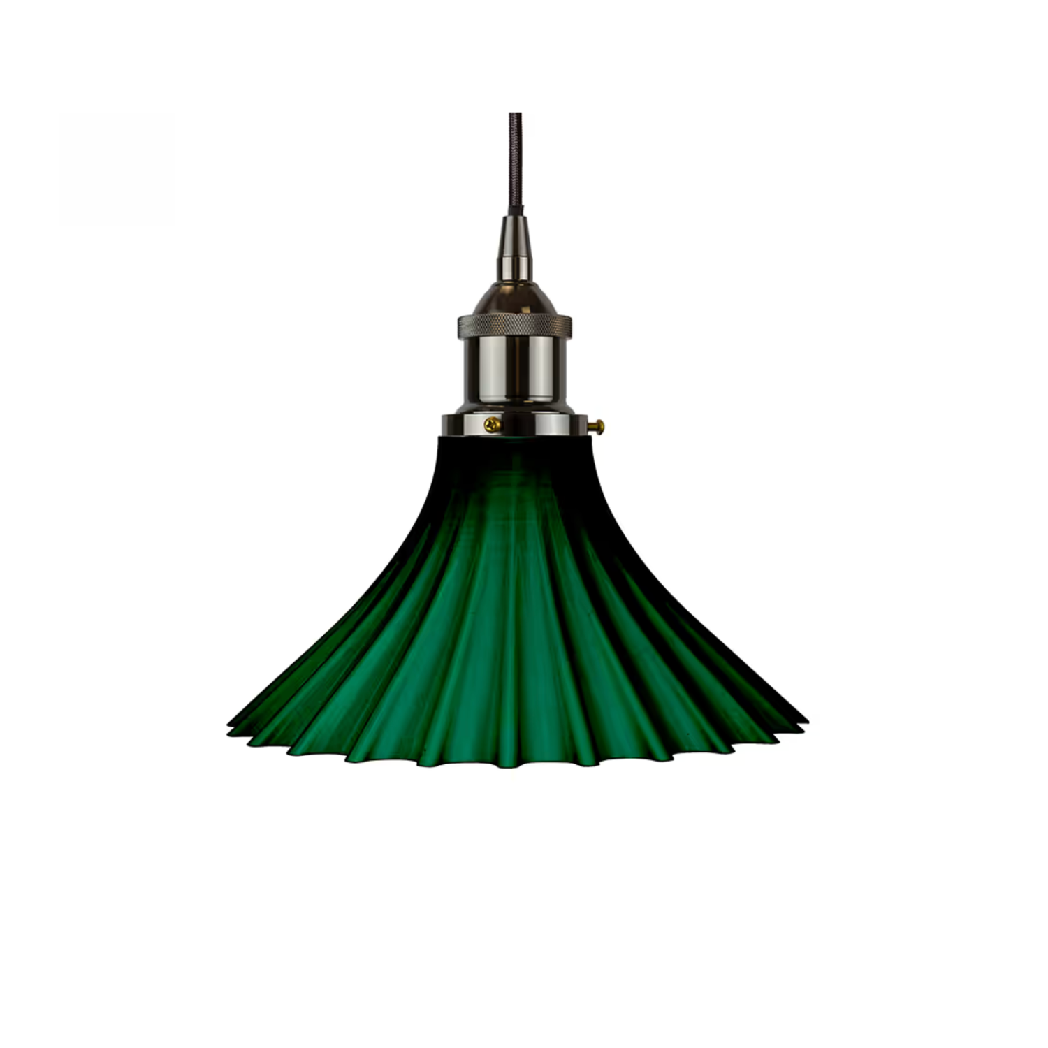 SOHO Lighting Scallop Fluted Bell Emerald Green Pendant Light - Lights Zone