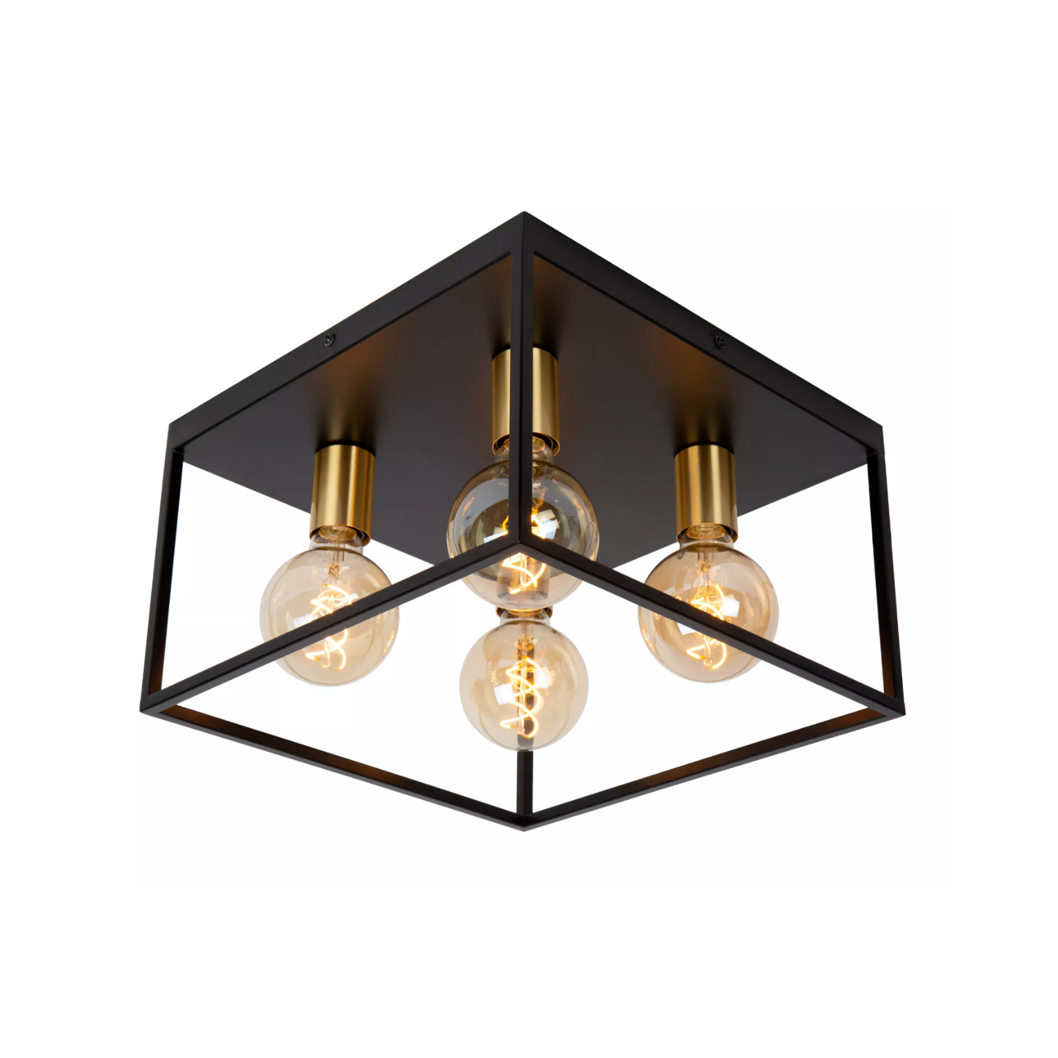 Lucide RUBEN - Flush ceiling light - 4xE27 - Black - Lights Zone