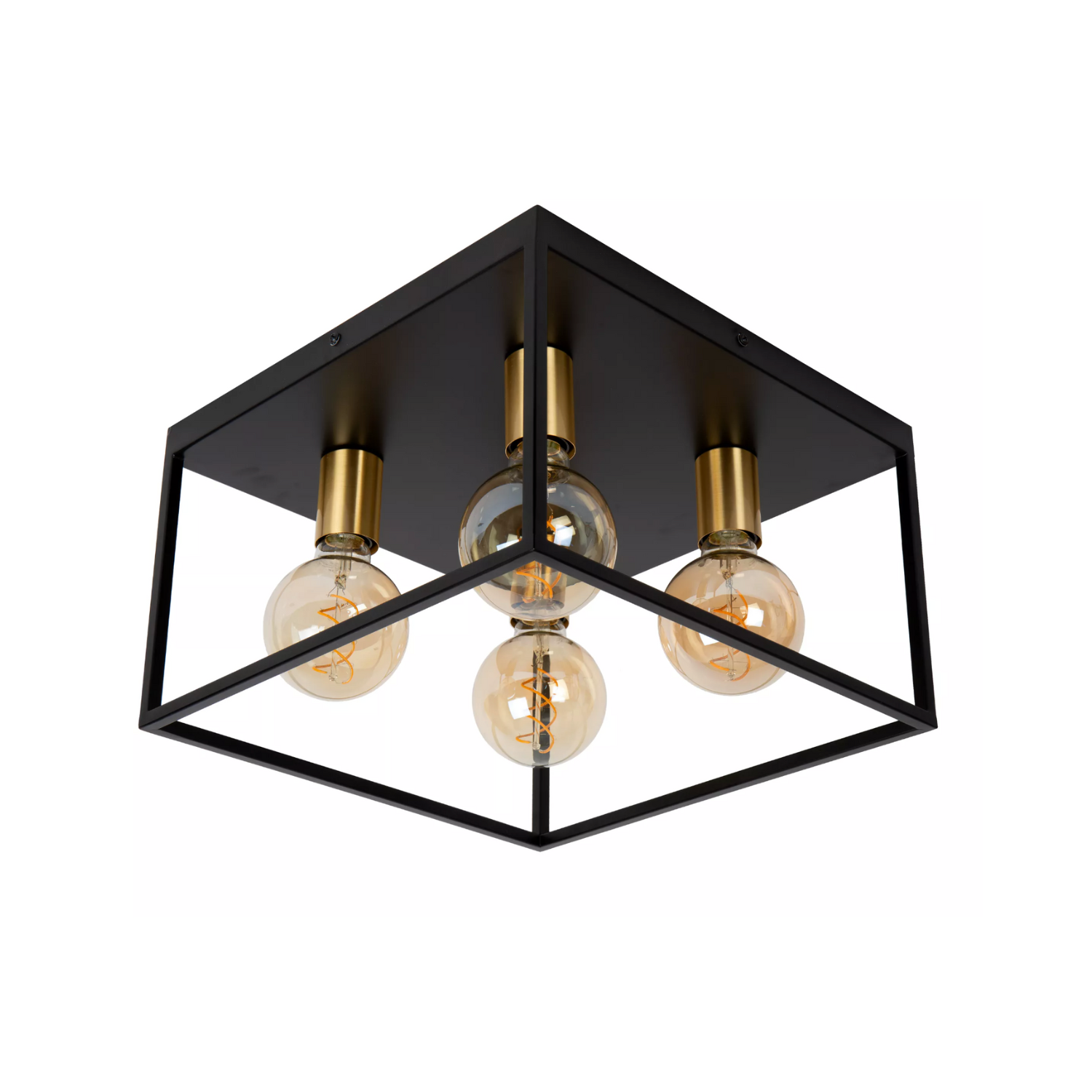 Lucide RUBEN - Flush ceiling light - 4xE27 - Black - Lights Zone