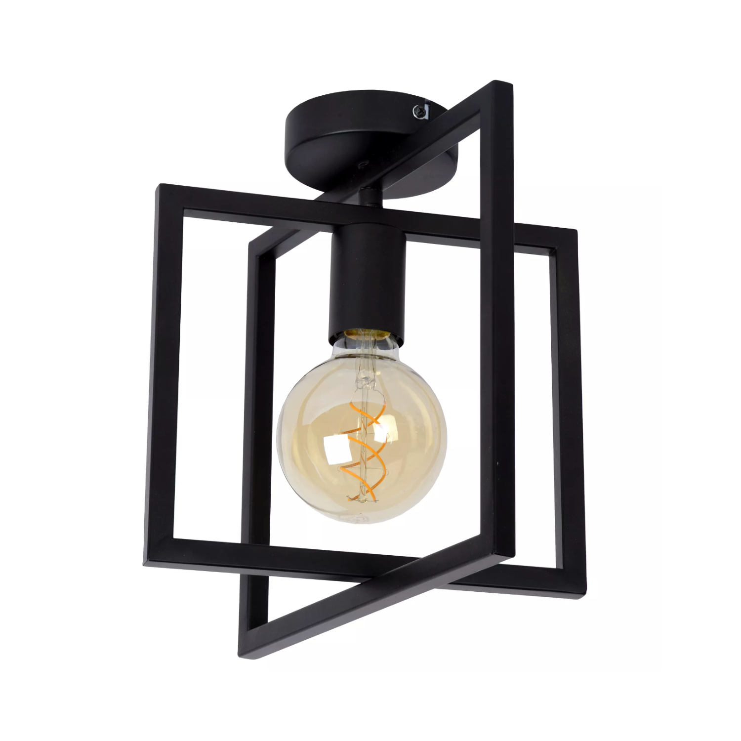 Lucide LUUK - Flush ceiling light - 1xE27 - Black - Lights Zone