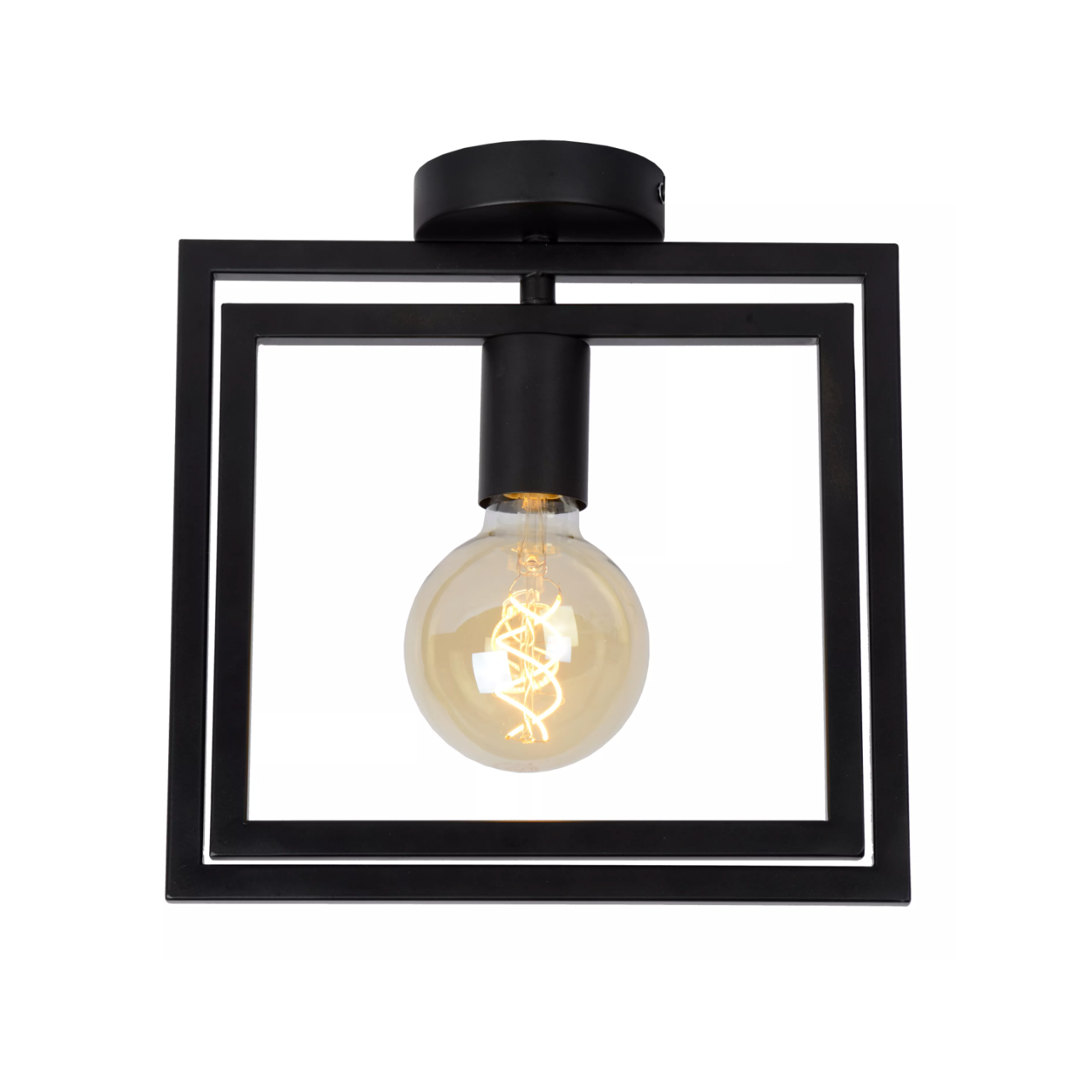 Lucide LUUK - Flush ceiling light - 1xE27 - Black - Lights Zone