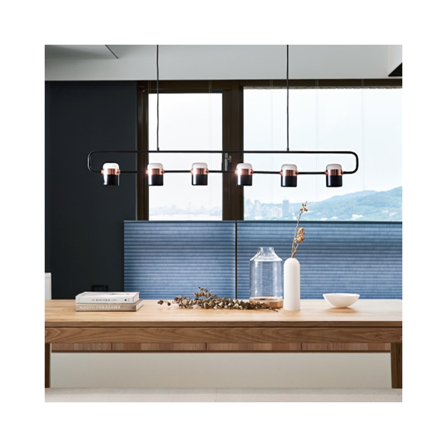 OUTLET Seed Design Ling PL6 Multiple LED Black & Copper Pendant - Lights Zone
