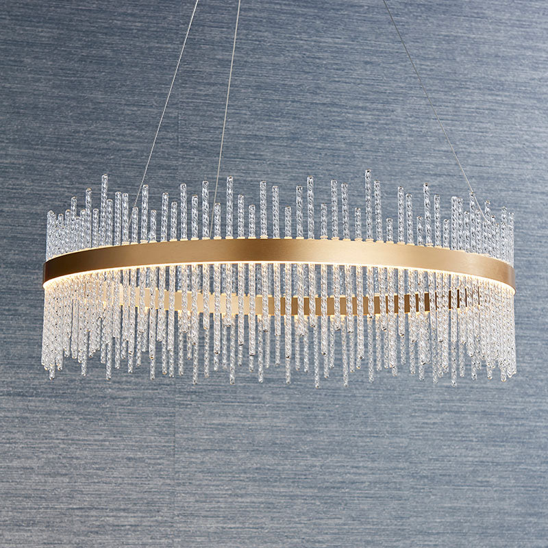 Edit Langham Glass LED Chandelier – Brushed Gold