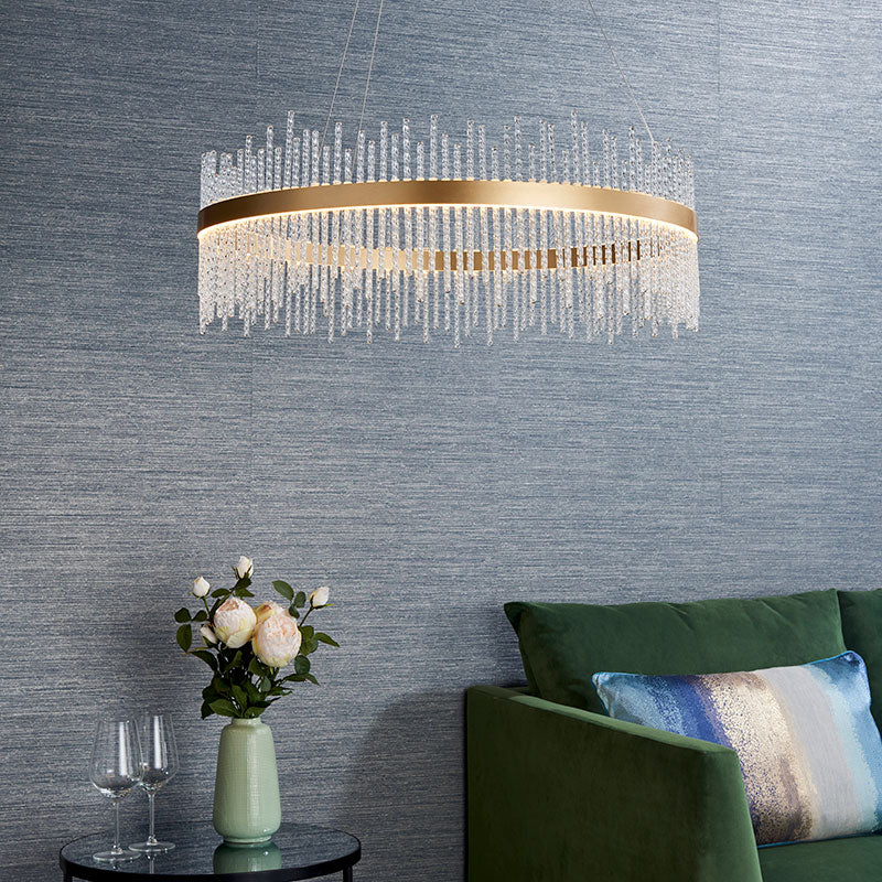 Edit Langham Glass LED Chandelier – Brushed Gold
