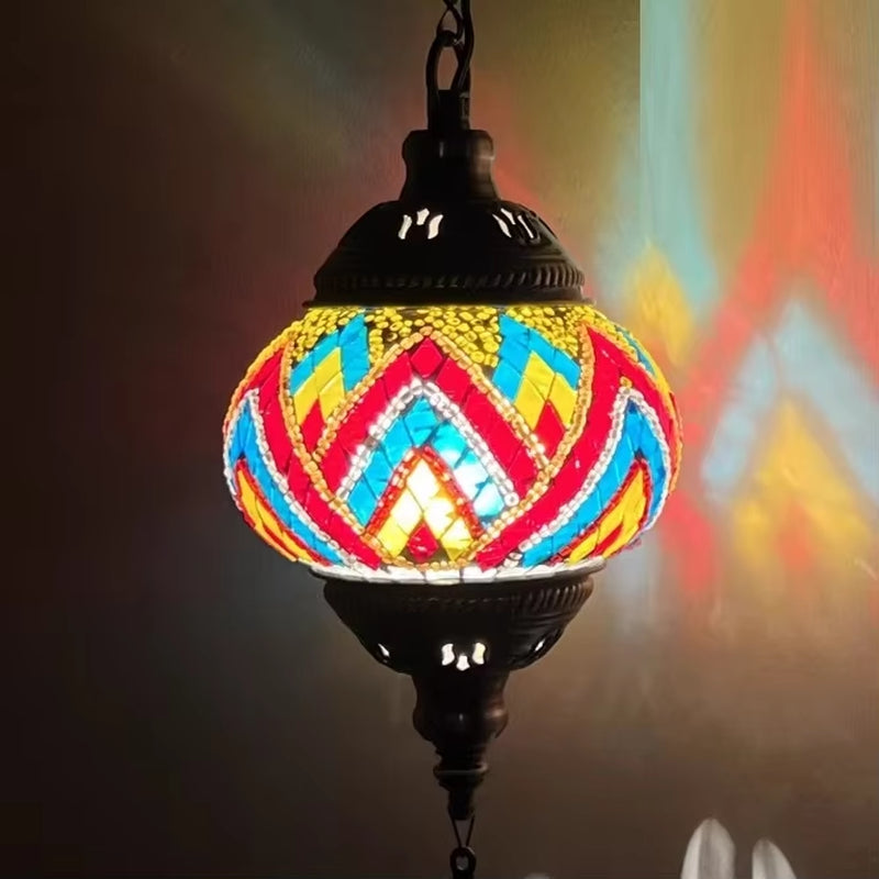 Turkish Mosaic Swan Table Lamp - Vintage Handcrafted Romantic Bedside Light