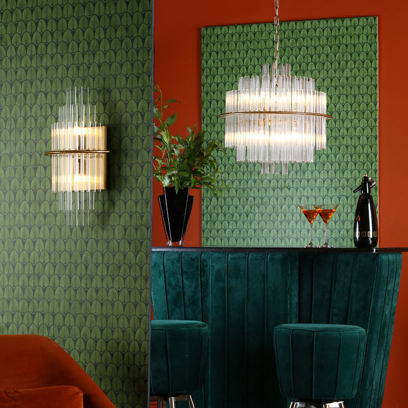 Dar Lukas Glass Chandelier – Antique Gold