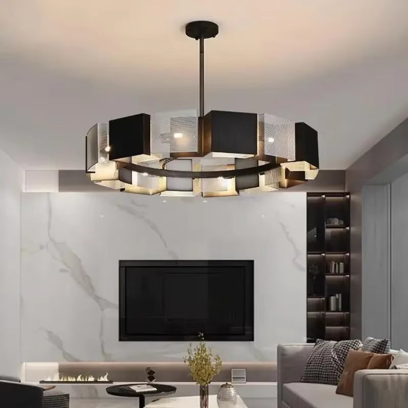 American Loft Led Chandelier Black Metal Pendant Chandelier Lamp Fixtures Indoor Lighting Home Decor Art Pendant Led Luminarias