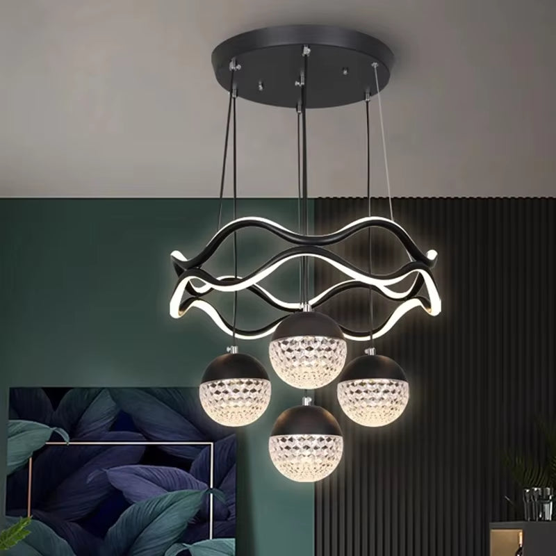 Modern LED Pendant Light Gold/Black Long Line Pendant Light for Restaurant Study Kitchen Office Coffee Home Decoration Luxury