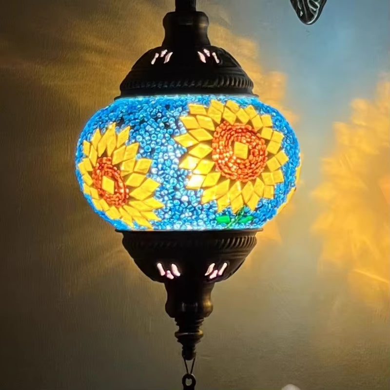 Turkish Mosaic Swan Table Lamp - Vintage Handcrafted Romantic Bedside Light