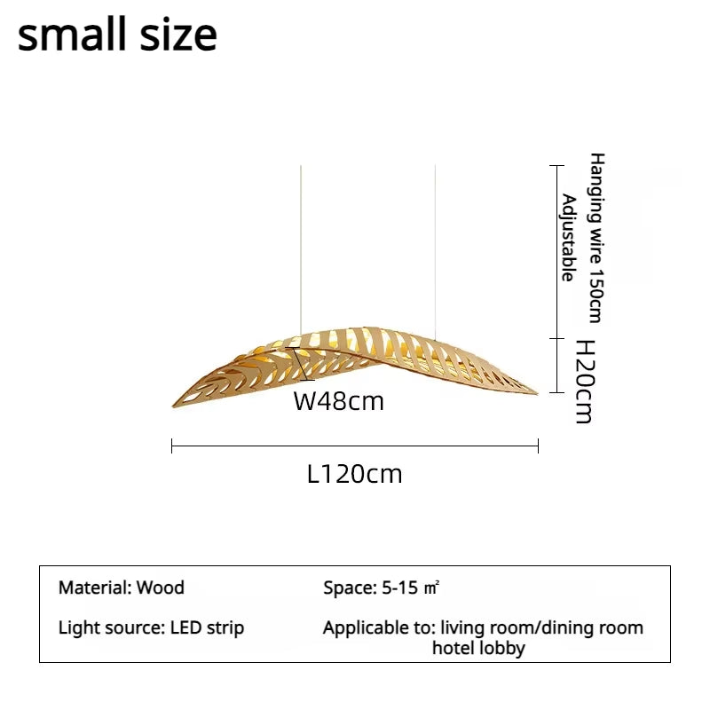Minimalist Wood LED Chandelier