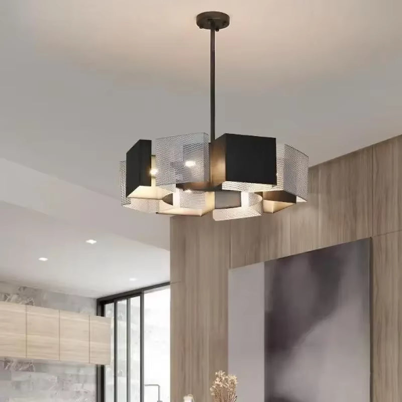 American Loft Led Chandelier Black Metal Pendant Chandelier Lamp Fixtures Indoor Lighting Home Decor Art Pendant Led Luminarias
