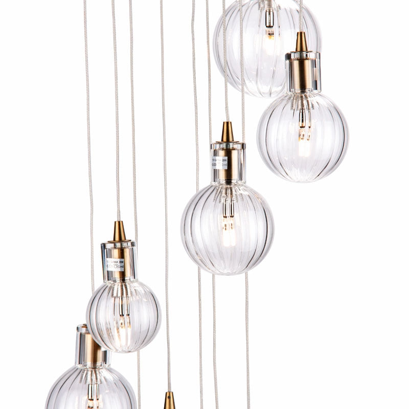 Dar Dita 10 Light Cluster Ceiling Pendant – Brass