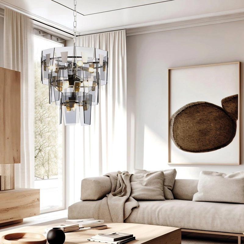 Edit Isabella 6 Light Smoked Glass Chandelier – Matt Nickel