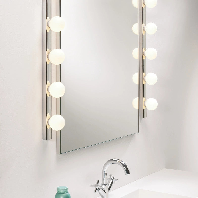 Astro Cabaret 5 Light Glass Mirror Light – Polished Chrome