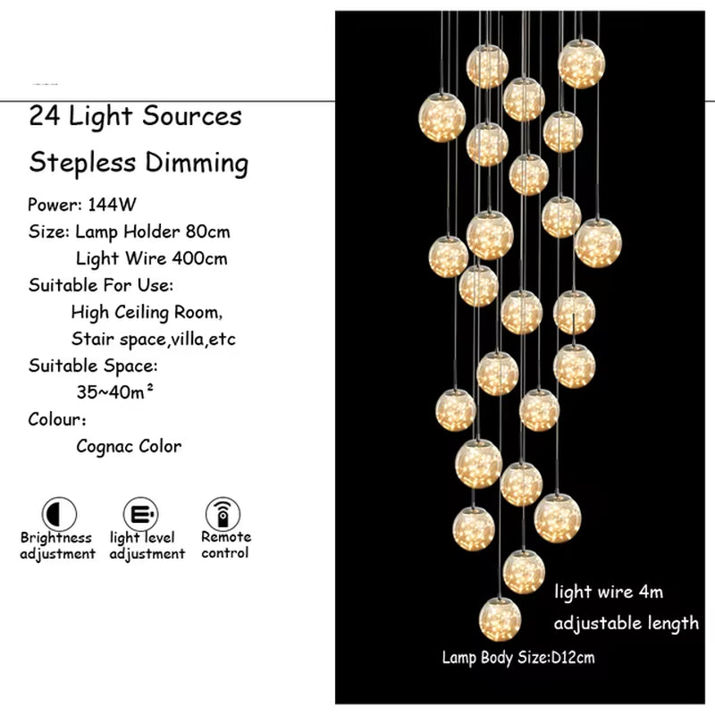 Modern Glass Ball LED Chandelier