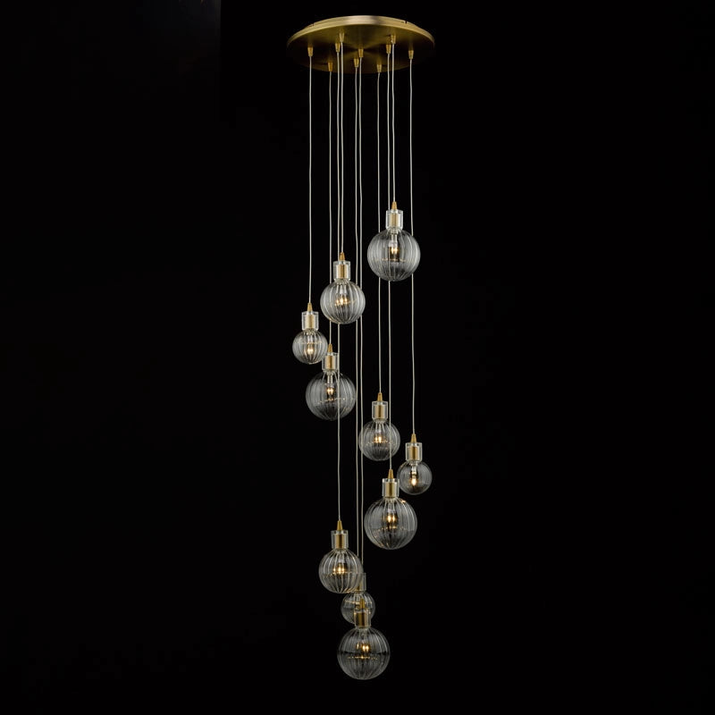 Dar Dita 10 Light Cluster Ceiling Pendant – Brass