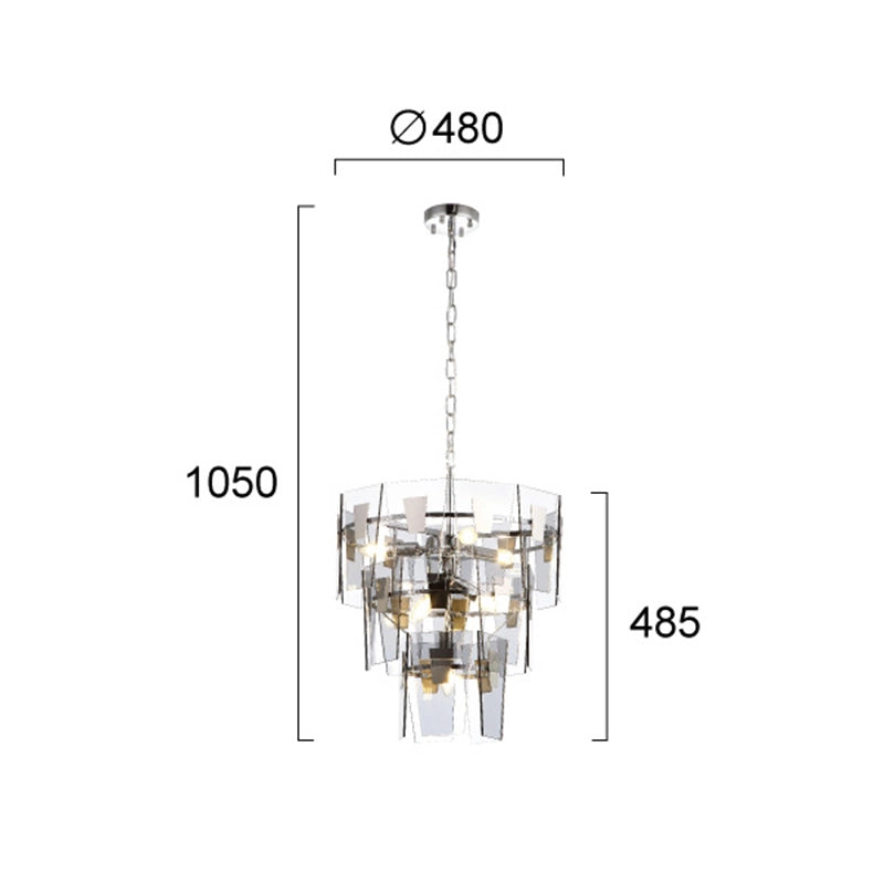 Edit Isabella 6 Light Smoked Glass Chandelier – Matt Nickel