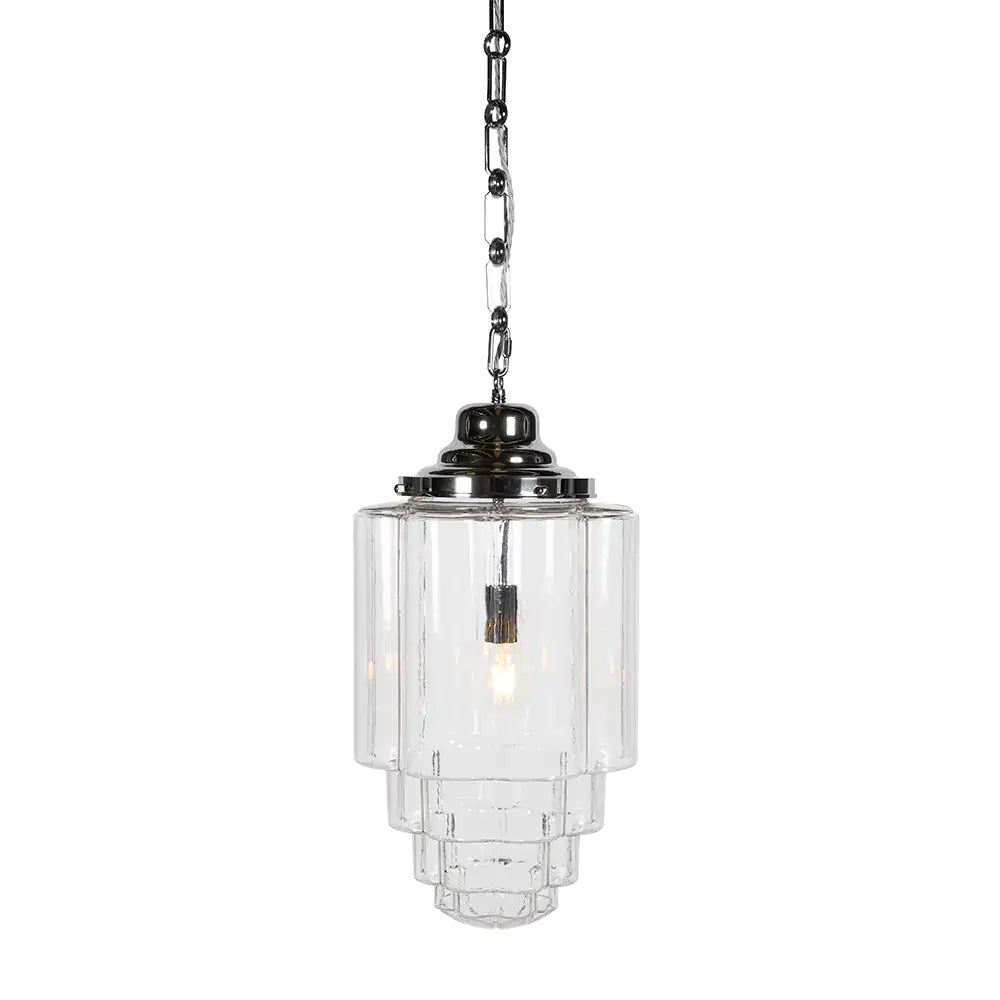 Glasshouse Nickel Clear Pendant Light - Lights Zone