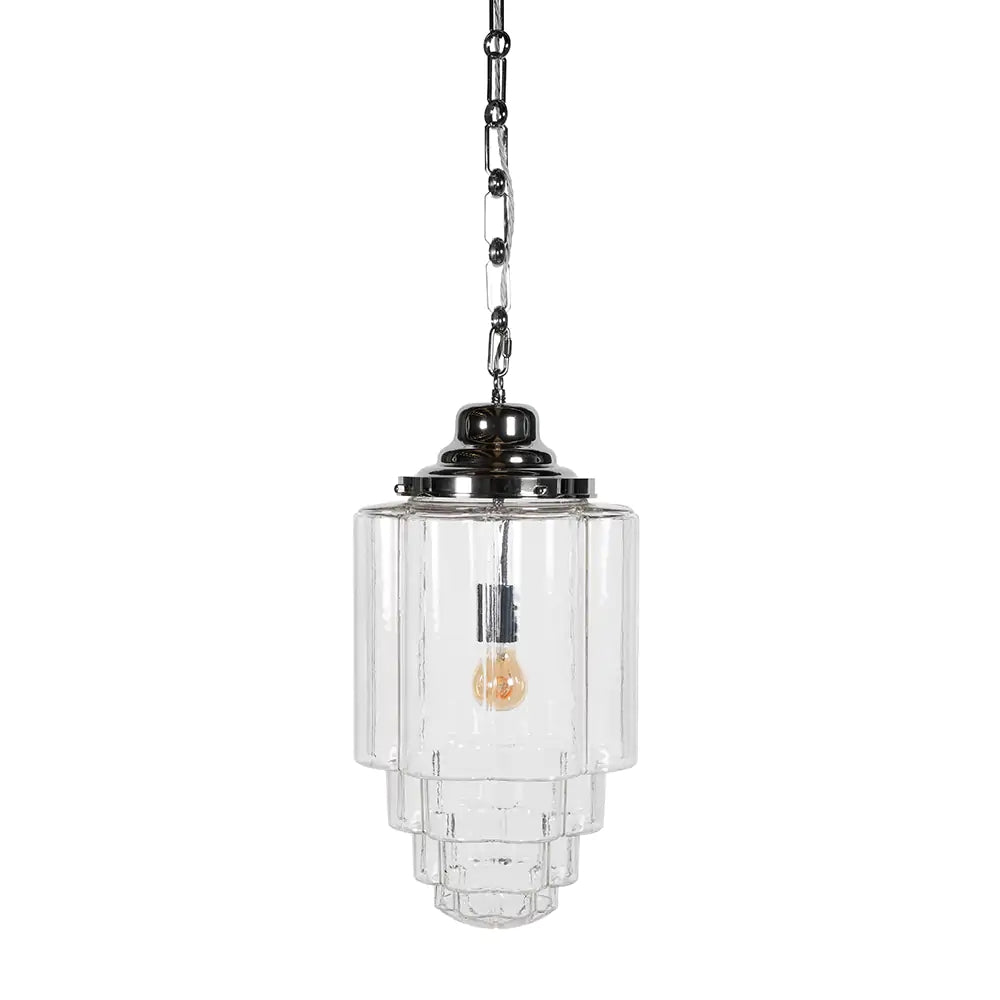Glasshouse Nickel Clear Pendant Light - Lights Zone