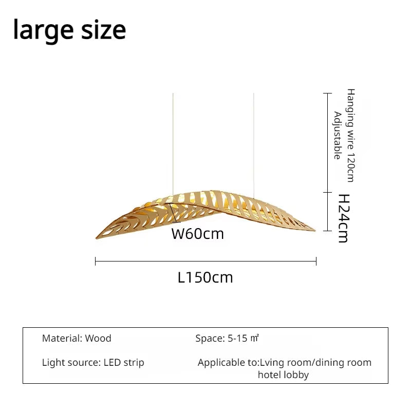 Minimalist Wood LED Chandelier