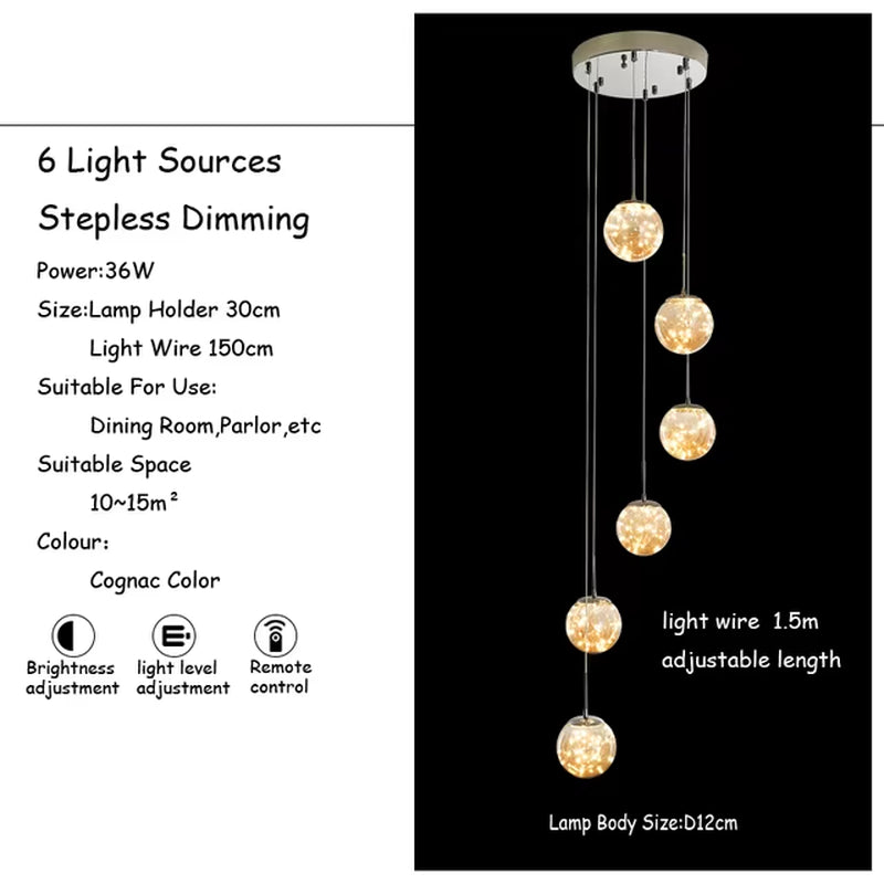 Modern Glass Ball LED Chandelier